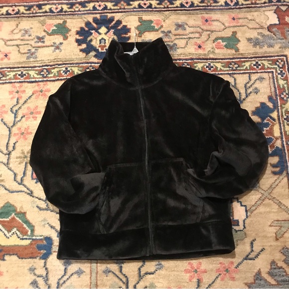 VELOUR CHOCOLATE BROWN BOMBER JACKET Large-XLarge NWOT - Picture 3 of 15